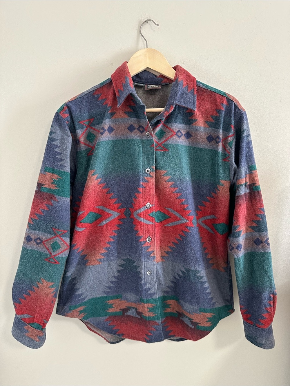 Woolrich Aztec Button-Down Shirt - Red, Green & Blue
